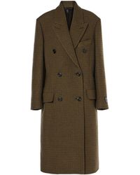 Acne Studios - Checked Double-Breasted Wool Blend Coat - Lyst