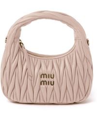 Miu Miu - Wander Matelassé Nappa Leather Hobo Bag - Lyst