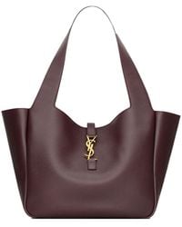 Saint Laurent - Le 5 Ã€ 7 Bea Grained Leather Bag - Lyst