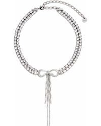 Self-Portrait - Self Portrait Doublecrystal Bow Choker Necklace - Lyst
