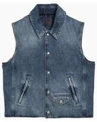 Givenchy - Washed-Out Denim Waistcoat - Lyst