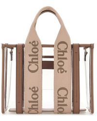 トートバッグ Chloe Two-Tone Rubber And Leather Small Woody Shopping Bag Chloé Two-Tone Rubber And Leather Small Woody Shopping Bag