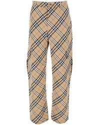 Burberry - Cargo Pants With Vintage Check Motif - Lyst