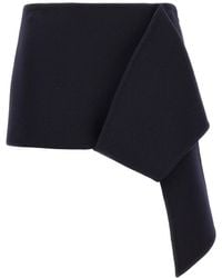 Prada - Midnight Wool Blend Mini Skirt - Lyst
