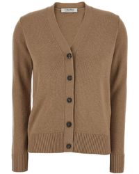 Max Mara - 'S Maxmara 'Apollo' Cardigan With V Neck And Logo Patch On The Elbows - Lyst