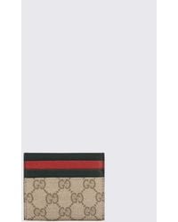 Gucci - Gg Supreme Canvas Card Holder With Web Stripe Detail - Lyst