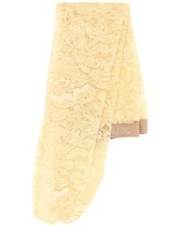 Valentino Garavani - Cream Stretch Lace Socks - Lyst