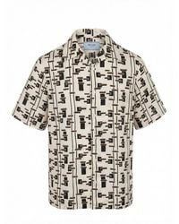 Prada - Striped Cotton And Silk 'Bowling' Shirt - Lyst