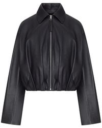 Loewe - Lamb Nappa Jacket With Asymmetric Draping - Lyst