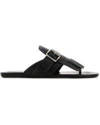 Prada - Leather Shuffle Thong Slippers - Lyst