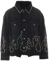 Amiri - Studs Flames Trucker Jacket - Lyst