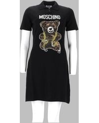 Moschino - Bear Graphic Knit Polo Dress - Lyst