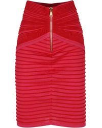 Balmain - Flechage Knit Knee Lenght Skirt - Lyst