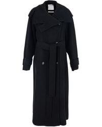 Sportmax - 'Yole' Double-Breasted Coat With Wide Lapels And Waist - Lyst