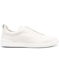 ZEGNA - Triple Stitch Slip-on Sneakers - Lyst