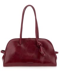 Jacquemus - 'Turismo' Bordeaux Shoulder Bag With Double Handles And Logo Lettering On The Front - Lyst