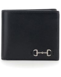 Gucci - Bi-Fold Wallet With Horsebit On The Front And Embossed Logo On The Inside - Lyst
