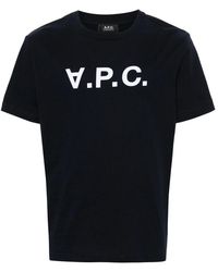 A.P.C. - Dark Cotton T-Shirt - Lyst