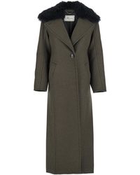 Blumarine - Coat With Classic Lapels And Removable Collar - Lyst