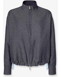 Fendi - Reversible Denim Jacket With Embroidered Ff Logo - Lyst