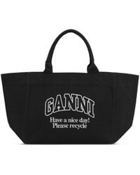 Ganni Shopper Xxl Bag in Black | Lyst