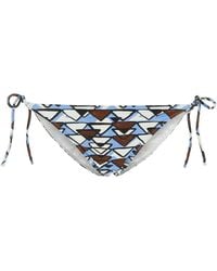 Prada - Printed Stretch Nylon Bikini Bottom - Lyst