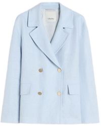 Max Mara - Linen Double-Breasted Jacket - Lyst