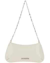 Jacquemus - 'Le Petit Bisou Chaine' Shoulder Bag With Chain Strap And Logo Lettering On The Front - Lyst
