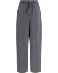 Ami Paris - Wool Pants With Elasticated Waist - Lyst