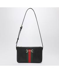 Gucci - Leather Mini Horsebit Web Bag - Lyst