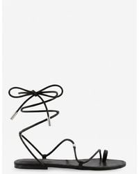 Celine - Leather Sandals With Metal Triomphe Logo - Lyst