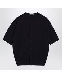 AURALEE - Cotton Button-Up Sweater - Lyst