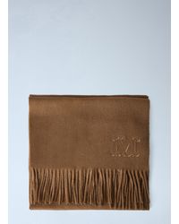 Max Mara - Embroidered Fringe Wool Scarf - Lyst