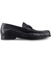 Ferragamo - Grained Leather Gancini Loafers - Lyst