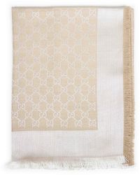 Gucci - And Gg Silk And Wool Shawl<Br - Lyst