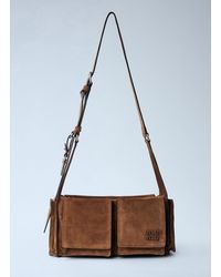 Miu Miu - Utilitaire Suede Shoulder Bag - Lyst