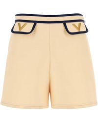 Valentino Garavani - Cream Crepe Shorts - Lyst