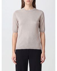 Max Mara - Short-Sleeved Silk And Cashmere Knit Top With Slim Fit - Lyst
