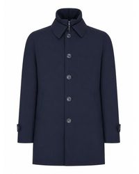 Herno - Waterproof Technical Fabric Coat With Buttons And A High Collar - Lyst