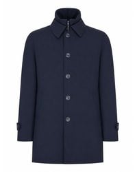Herno - Waterproof Technical Fabric Coat With Buttons And A High Collar - Lyst