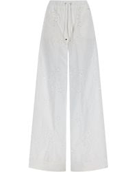 Herno - Trousers With Sangallo Embroidery Cotton - Lyst