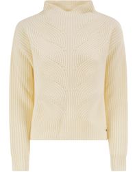 Herno - Pure Wool Jumper With Textured Knit And High Neck - Lyst