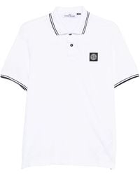 Stone Island - Logo Cotton Polo Shirt - Lyst