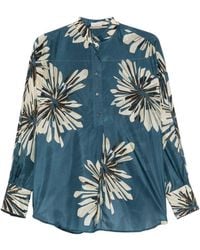 Brunello Cucinelli - Printed Silk Shirt - Lyst