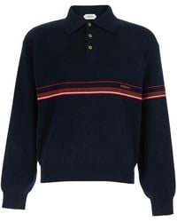 Versace - Polo Shirt With Classic Collar And Logo Lettering On The - Lyst