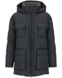 Brunello Cucinelli - Knitted Neck Down Jacket - Lyst