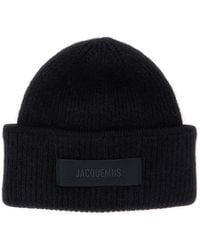 Jacquemus - 'Le Bonnet Gros Grain' Beanie With Logo Patch On The Front - Lyst