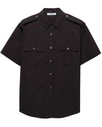 Prada - Short-Sleeve Poplin Shirt - Lyst