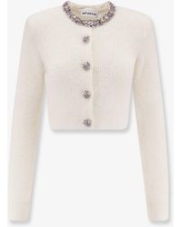 Self-Portrait - Alpaca Blend Cardigan With Rhinestones - Lyst