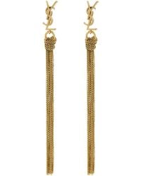 Saint Laurent - Pompons Chains Earrings - Lyst